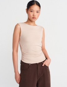 Resim Dilvin 21132 Sırtı Açık Büzgülü Top-taş Taş 