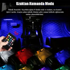 Resim Araç İçi LED Atmosfer Aydınlatması (Kumandalı) 