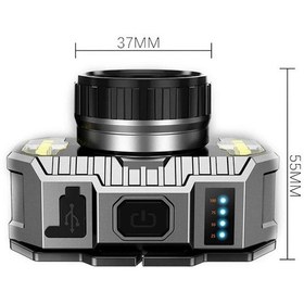 Resim Peakstar Ps-010 800 Lümen Zoomlu Şarj Göstergeli Cob Led Usb Li Şarjlı Kafa Lambası Çok Renkli 