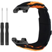 Resim Symbee Amazfit T-rex/t-rex Pro İçin Dış Mekan Kurtarma Sebepli Ayarlanabilir Taktiksel Bant - Siyah Ve Turuncu 