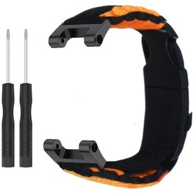 Resim Symbee Amazfit T-rex/t-rex Pro İçin Dış Mekan Kurtarma Sebepli Ayarlanabilir Taktiksel Bant - Siyah Ve Turuncu 