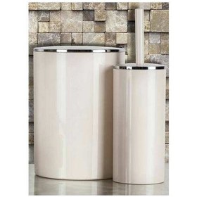 Resim Primanova Lenox Çöp Kovası Klozet Fırçası Bej 