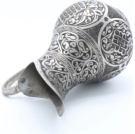 Resim Copperdone Ağır El Işlemeli Gümüş Eskitme Bakır Sürahi Osmanlı Koleksiyonu 7 
