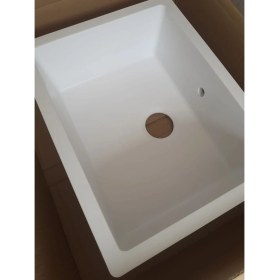 Resim Nokta Design Evye Tezgah Altı Beyaz Granit Eviye 49x39 cm 