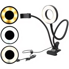 Resim Neevoyu Led Işıklı 3.5 İnç Yumuşak Tutucu Usb Klemeli Işık - Makyaj, Canlı Yayın, Öğrenci Lambası - 3500k-6000k Renk Sıcaklığı, Parlaklık Ayarlama 