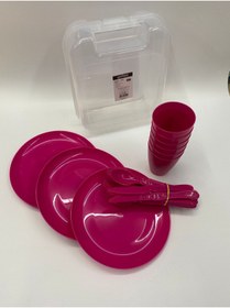Resim Gondol 6 Kişilik Plastik Piknik Seti Full Set 