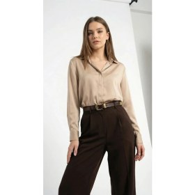Resim Livize %100 Hakiki Deri Kadın Kemeri 2 cm - Antik Sarı Tokalı Şık & Günlük Kullanım 