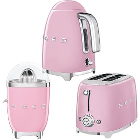 Resim Pembe Kettle 1x2 Ekmek Kızartma Makinesi ve Narenciye Sıkacağı Seti 