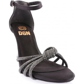 Resim Dgn Mnt-04-23y Kadin Silver Taşli Burgu Bantli Abiye Ayakkabi MNT-04-1563-R1671 Siyah 