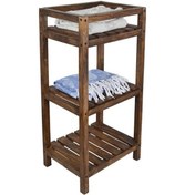 Resim Ağaç Atölyesi - 3 Katlı Etejer Dolap Ceviz 