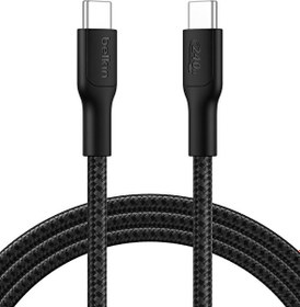 Resim Belkin Boost Charge Örgülü USB-C - USB-C 240W 1M Şarj Kablosu Siyah 