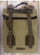 Resim Vintage Salaş Kanvas Deri Su Geçirmez Design Unisex Gezi Okul Seyahat Kamp Sırt Çantası 28x37cm Kahve 