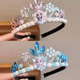 Resim Disney Frozen Prenses Anna Taçlı Taşlı Saç Bandı ve Prenses Parti Doğum Günü Aksesuarı 