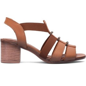 Resim Venüs 1857227y Kadın Hakiki Deri Topuklu Sandalet Taba Taba 