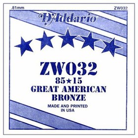Resim D'Addario ZW032 Tek Akustik Gitar Teli (32) 