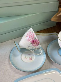Resim Türk Kahve Fincanı Veronica Azure 2 Kişilik 6 Parça / Lokumluk / Çerezlik 