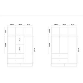 Resim Enza Home Kalinsta 3 Kapaklı Gardırop - Ceviz 