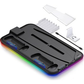 Resim Cbtx Vr2 Denetleyicisi Şarj Rıhtım, Oyun Disk Depolama Ve Kulaklık Tutucu İle Ps5 Soğutma Standı İçin Siyah 