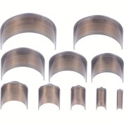 Resim 10 adet DIY Manuel Deri Kemer Ucu Kesme Kalıbı Metal Yarım Daire Kesme Delme Aracı Deri İşleme Aracı Fillet Kesme Aletleri 