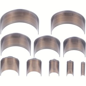 Resim 10 adet DIY Manuel Deri Kemer Ucu Kesme Kalıbı Metal Yarım Daire Kesme Delme Aracı Deri İşleme Aracı Fillet Kesme Aletleri 