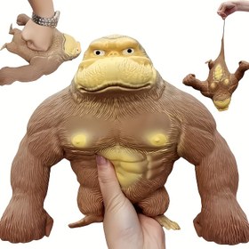 Resim Taba Squishy, 1 adet gerçekçi orangutan, elastik jel dolgulu yumuşak oyuncağı, lateks orangutan yumuşak oyuncak, sevimli ve sarılabilir duyusal oyuncak 