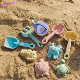 Resim Renkli Plaj ve Su Oyuncak Seti - 10 Parça Dayanıklı Eğlence - MAVİ 