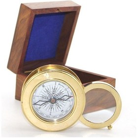 Resim Larimar Ahşap Kutulu Pirinç Mercekli Pusula Model 2 - 9047234913868lmr 