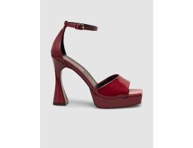 Resim Cabani Platform Topuklu Bordo Bantlı Kadın Ayakkabı 