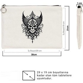 Resim Tattoo Tablet/portföy Çanta - Astarlı 30x21 Cm Beyaz Beyaz 
