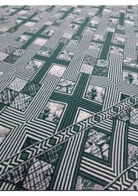 Resim Savan Dokuma Halı Örtüsü 6m² Yeşil 