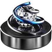 Resim Yunboo Güneş Enerjili Dönen Siyah Araç Aromalı Dekoratif Kristal Top Ornamente - Koku Yayıcı, Kar Dashboardu Dekoru 