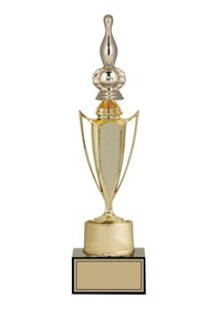 Resim Odak Kupa - Figürlü Kupalar - Bowling / Labut Figürlü Kupalar Fg-040 B - 35 Cm Altın - Beyaz 