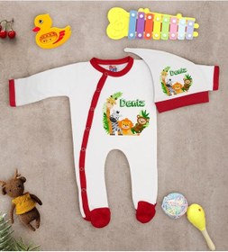 Resim Bk Kids Kişiye Özel Bebek Kıyafeti, Bebek Giyim Hediyesi, Tulum Zıbın Ve Kukuletalı Şapka Seti-20 Çok Renkli 