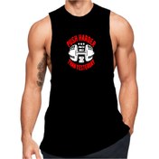 Resim Black İstanbul Push Harder Baskılı Fitness Atleti 