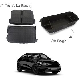 Resim Tesla Model Y Ön Bagaj Ve Arka Bagaj Düzenleyici Seti, Tüm Yüzey 