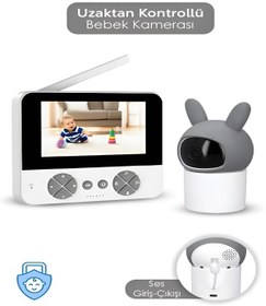Resim 4.3 Kablosuz Ip Bebek Kamerası 720p Monitörlü 150m Menzil 2.4ghz İnterkom Hareket Algılayıcı 