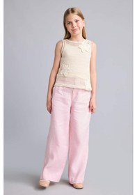 Resim Defacto %100 Keten Wıde Leg Geniş Paça Pembe Pantolon Kız Çocuk H1900a826smpn440 Pembe-pn440 
