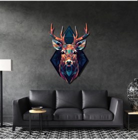 Resim Renkli Geyik Metal Tablo 