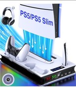 Resim comse Ps5 Slim Multifunctional Konsol Soğutma Standı Ve Oyun Kolu Şarj Istasyonu Yh60 