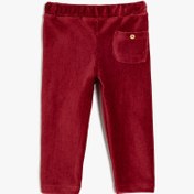 Resim Kız Bebek Pamuklu Beli Lastikli Cep Detaylı Kadife Fitilli Tayt 