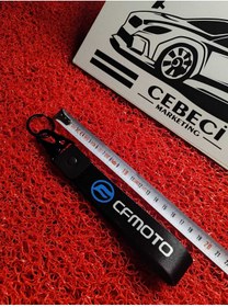 Resim CEBECİOTO CFMOTO SİYAH BEZ MOTOR ANAHTARLIK KALİTELİ MOTO AKSESUAR 19CM ÇİFT TARAFLI BASKI 