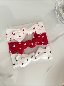 Resim SANTRALBEBE Kız Bebek 3 Adet Bandana Saç Bandı 