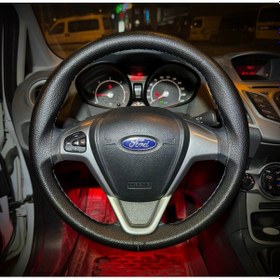 Resim Dikişli Direksiyon Kılıfı Siyah Deri Gri Dikişli Ford Currier İçin Gri Dikişli 