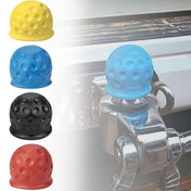 Resim Kara, Mavi, Kırmızı, Sarı Renkli Karavan Römork İçin 1.97in/5cm Evrensel Araç Çekme Çubuğu Top Kapağı Lastik Çekme Çubuğu Koruma Kapağı 