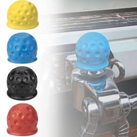 Resim Kara, Mavi, Kırmızı, Sarı Renkli Karavan Römork İçin 1.97in/5cm Evrensel Araç Çekme Çubuğu Top Kapağı Lastik Çekme Çubuğu Koruma Kapağı 