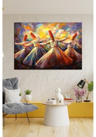 Resim Mevlevi Dervişler Mevlana Dervişler Kanvas Tablo (7 farklı ölçü) 35 x 50 