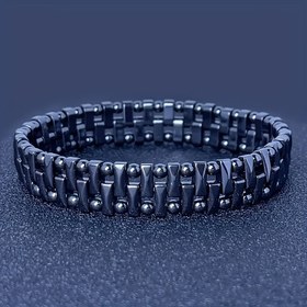 Resim Unisex Zarif Oyuk Tasarım Terahertz Elastik Bileklik, Doğal Taş, Kaplamasız, Erkek Modası Takı Aksesuarı, Muhafazakar Stil, Gravürsüz, Pendantsız 