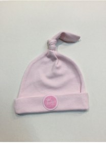 Resim zerotenbaby Unisex Bebek Pamuklu Pembe Çizgili Bere 