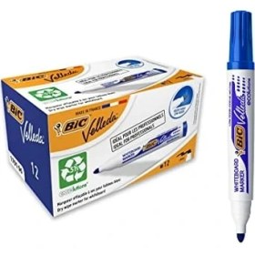 Resim Storemax Velleda 1701 Eco Yuvarlak Uçlu Beyaz Tahta Kalemi, Mavi, 12'li Kutu, Kolay Silinebilen Mürekkep, Sabit Yuvarlak Uç 