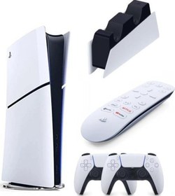 Resim Sony Playstation 5 Slim Dijital + 2. Dualsense Ps5 Kol + Sarj İstasyonu + Medya Kumandası (İthalatçı Garantili) 